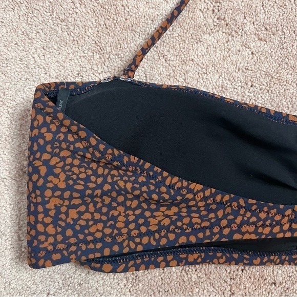 NWT! J. Crew Spot-On Print Bandeau Bikini Top in Navy Pecan. Size 2X - Picture 8 of 13